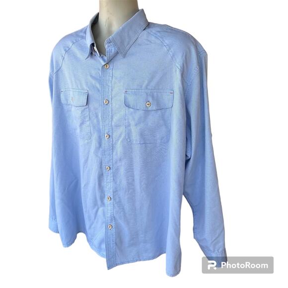 ORVIS Clearwater Hybrid Dress Fishing Long Sleeve Button Down Shirt XXL UPF 30+ - Picture 5 of 12